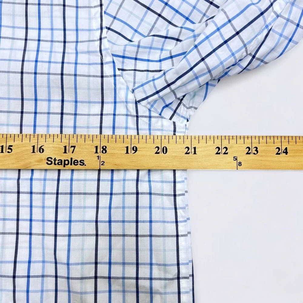 Vineyard Vines‎ Whale Shirt Men's XL (Fits Medium) Blue White Grid Button Down